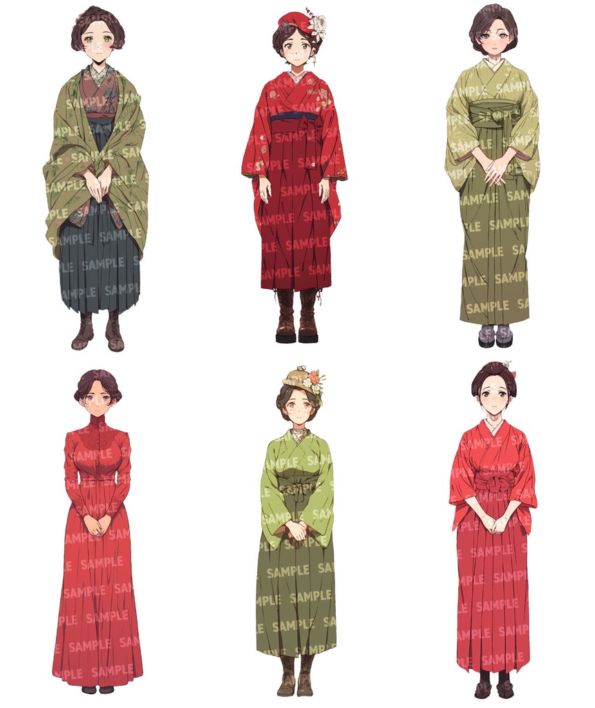 【立ち絵30点】明治・大正風|女性/差分あり(png)
