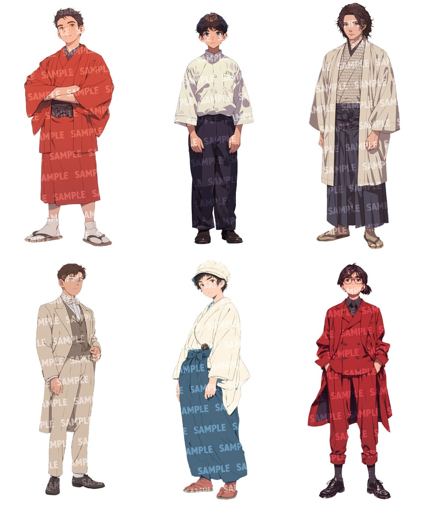 【立ち絵30点】明治・大正風|男性/差分あり(png)