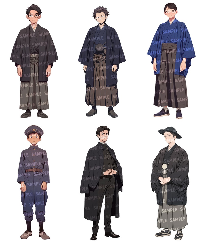 【立ち絵30点】明治・大正風|男性/差分あり(png)