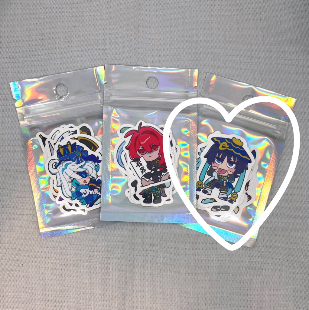 原神 低身長男子ステッカーセット(15キャラ)