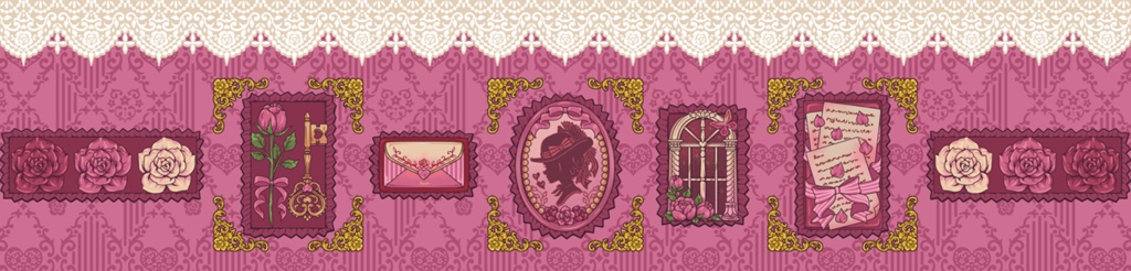 【再アップ】+薔薇と恋文+ペンケース(ピンク)