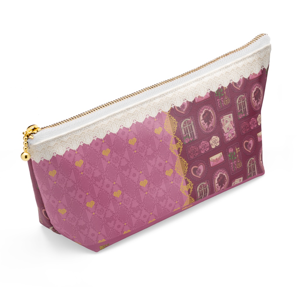 +薔薇と恋文+ポーチ(ピンク)