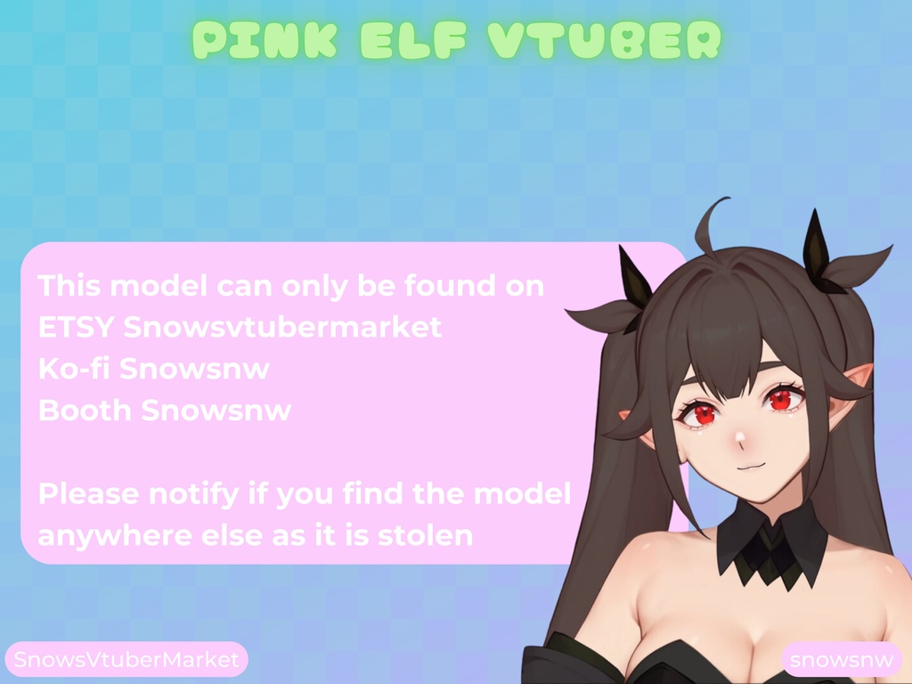 Pink Green Elf Girl Full Body Vtuber Mode【live2dモデル/live2d model】