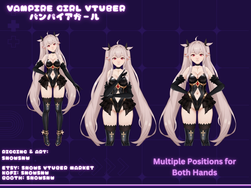 Vampire GirlFull Body Vtuber Model 【live2dモデル/live2d model】