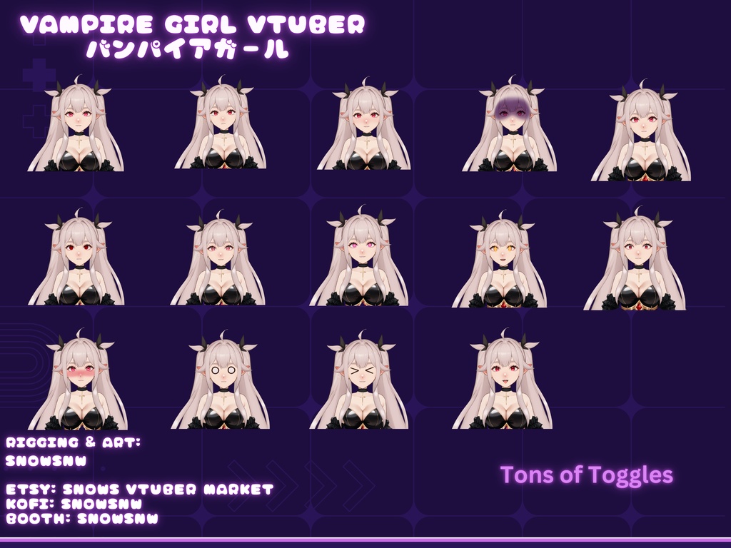 Vampire GirlFull Body Vtuber Model 【live2dモデル/live2d model】