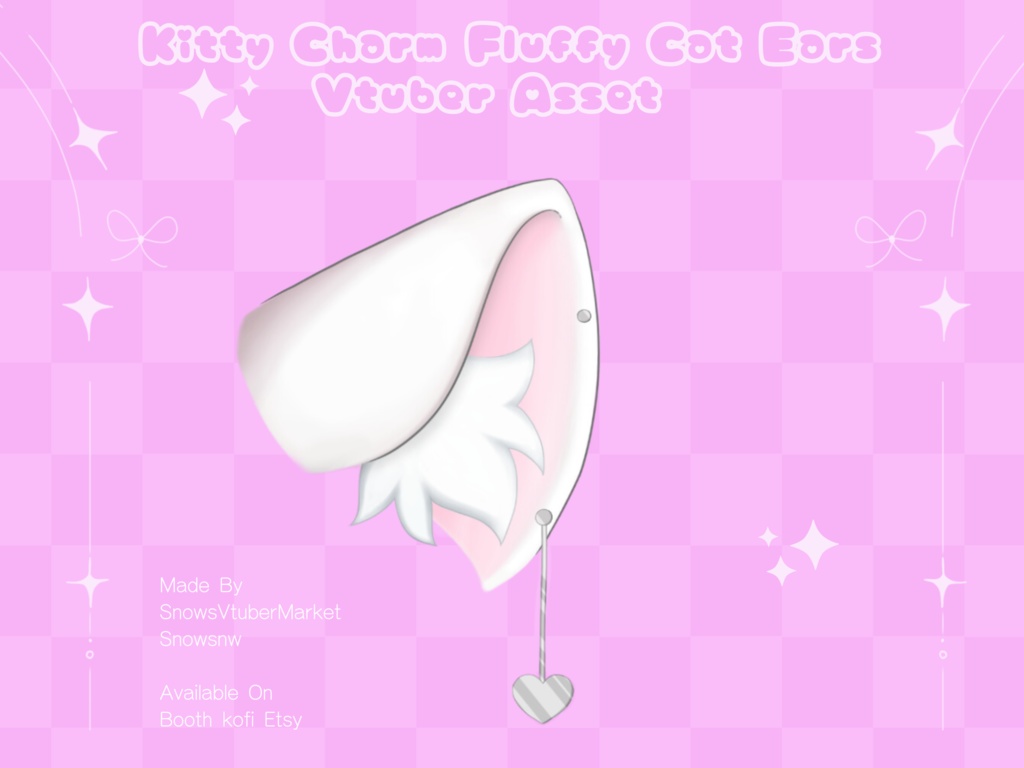 Kitty Charm Fluffy Cat Ears Vtuber Asset