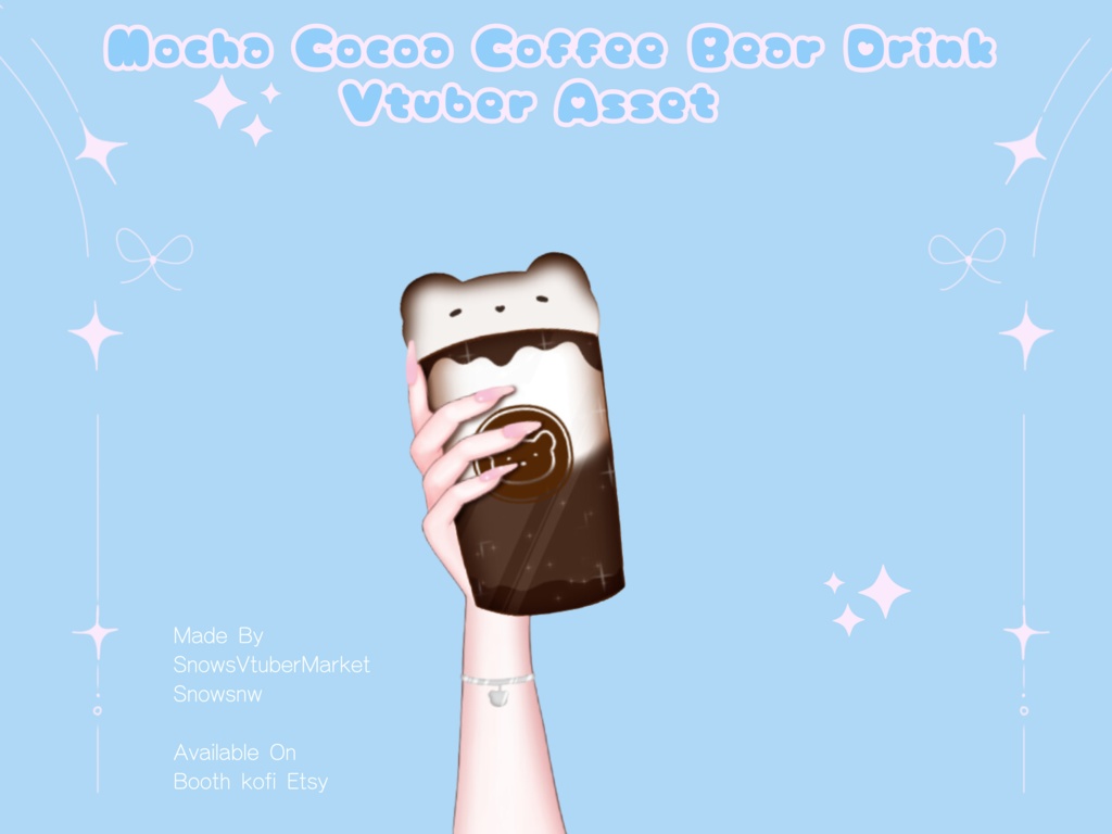 Mocha Cocoa Coffee Bear Drink Vtuber Asset | Ready to Use