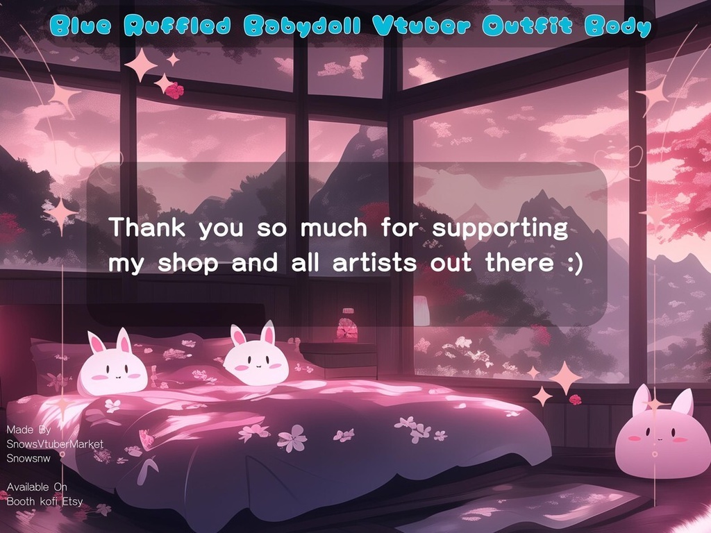 Blue Ruffled Babydoll Vtuber Outfit Body | Ready to Use