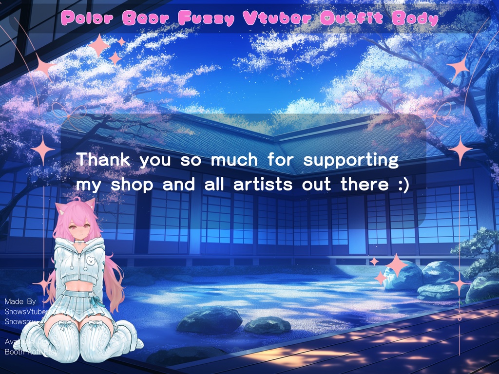 Polar Bear Fuzzy Vtuber Outfit Body | Ready to Use