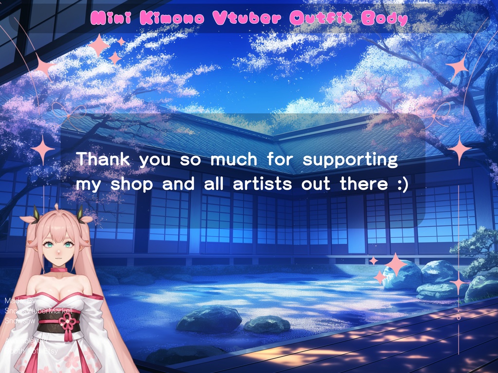 Mini Kimono Vtuber Outfit Body | Ready to Use
