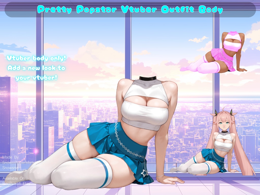 Pretty Popstar Vtuber Outfit Body | Ready to Use