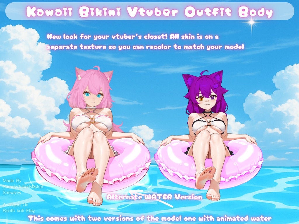 Kawaii Bikini Vtuber Outfit Body | Ready to Use