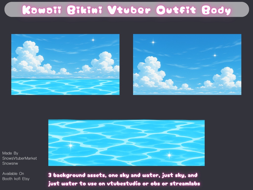 Kawaii Bikini Vtuber Outfit Body | Ready to Use