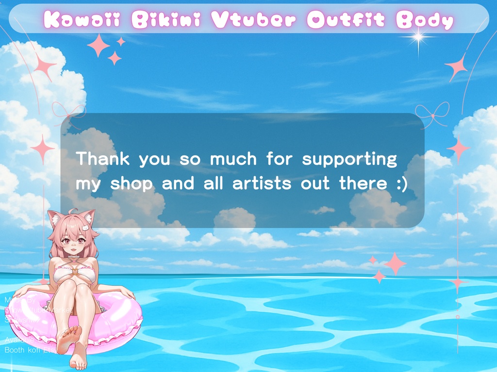 Kawaii Bikini Vtuber Outfit Body | Ready to Use