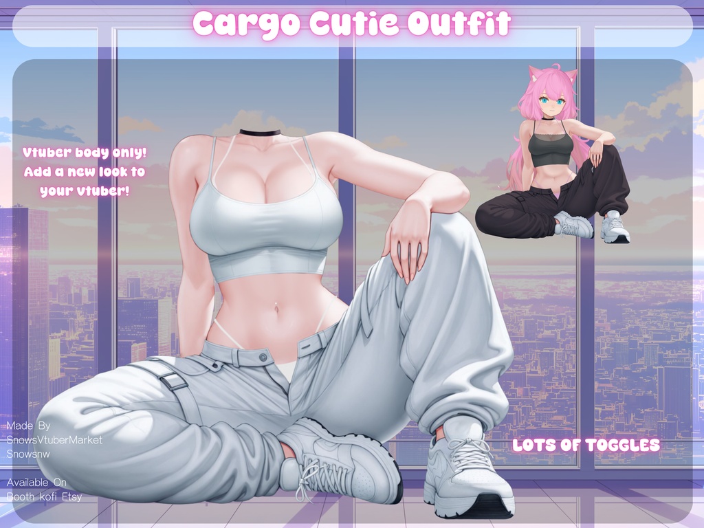 Cargo Cutie Vtuber Outfit Body | Ready to Use