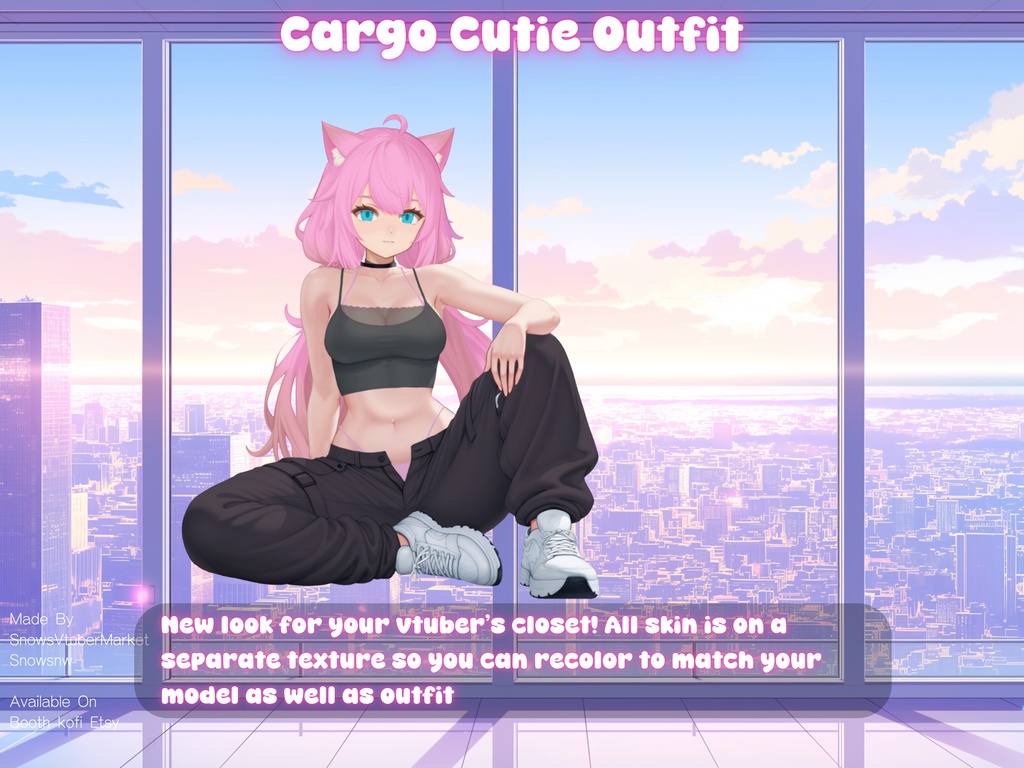 Cargo Cutie Vtuber Outfit Body | Ready to Use