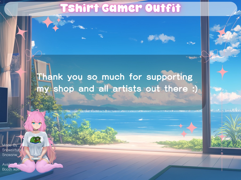 Tshirt Gamer Vtuber Outfit Body | Ready to Use
