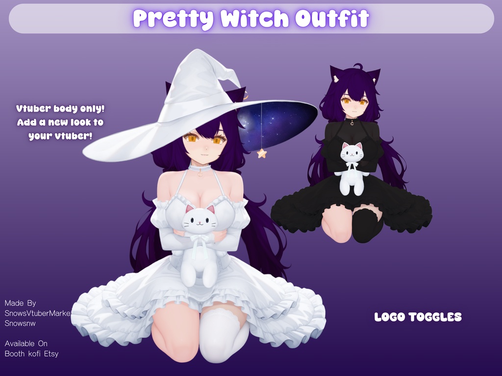 Pretty Witch Vtuber Outfit Body | Ready to Use