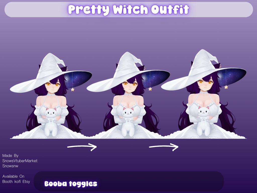 Pretty Witch Vtuber Outfit Body | Ready to Use
