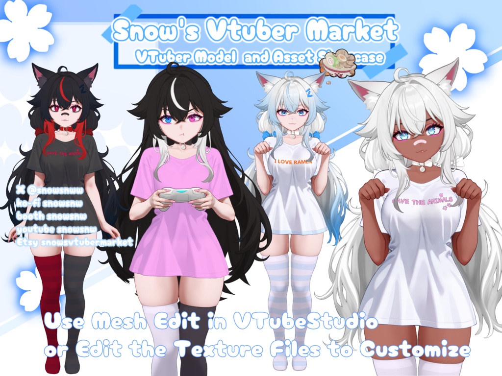 TShirt Vtuber 【live2dモデル/live2d model】