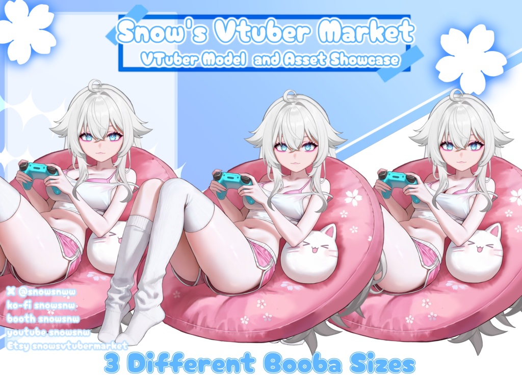 Bean Bag Gamer Vtuber Asset | Outfit and Body only | Adorable Outfit