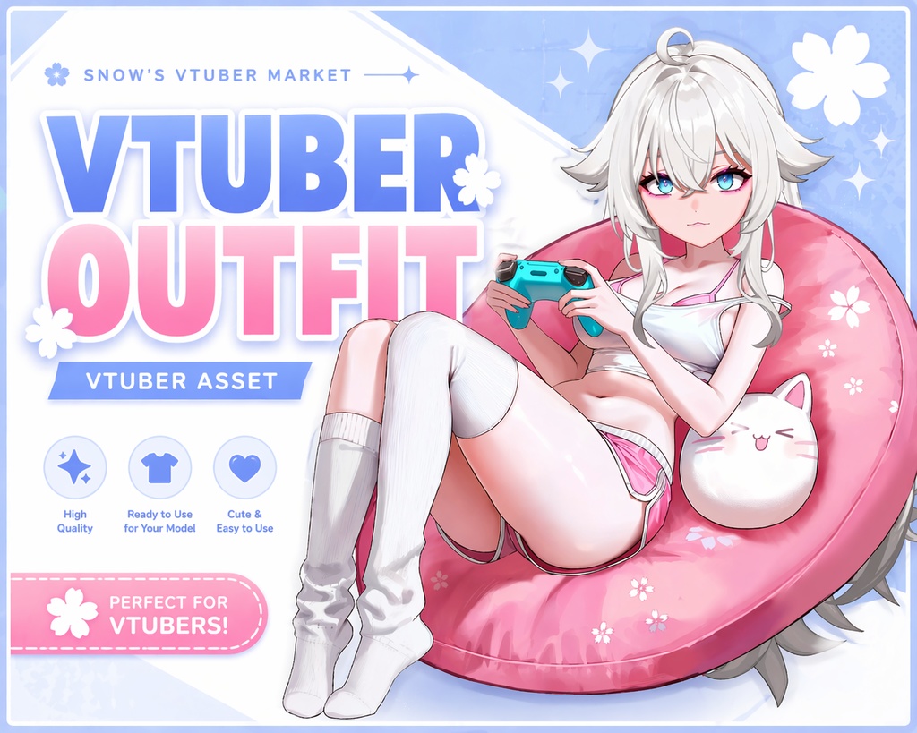 Bean Bag Gamer Vtuber Asset | Outfit and Body only | Adorable Outfit