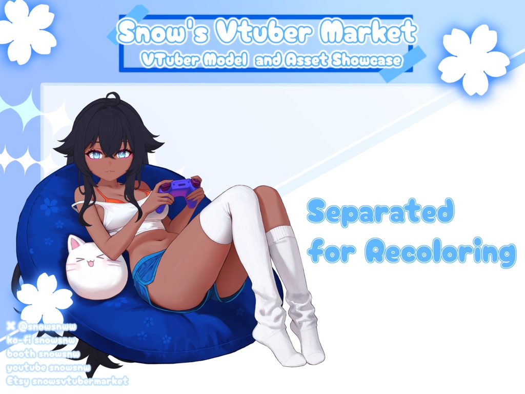 Bean Bag Gamer Vtuber Asset | Outfit and Body only | Adorable Outfit
