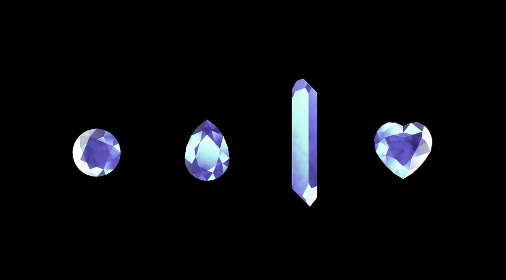 【VRC想定】イヤリング・宝石( DynamicBone設定済み )