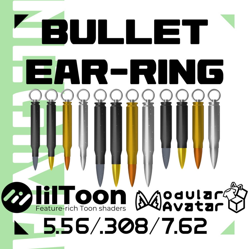 【FREE！】【MA推奨】BULLET EAR-RING / 弾丸アクセサリー