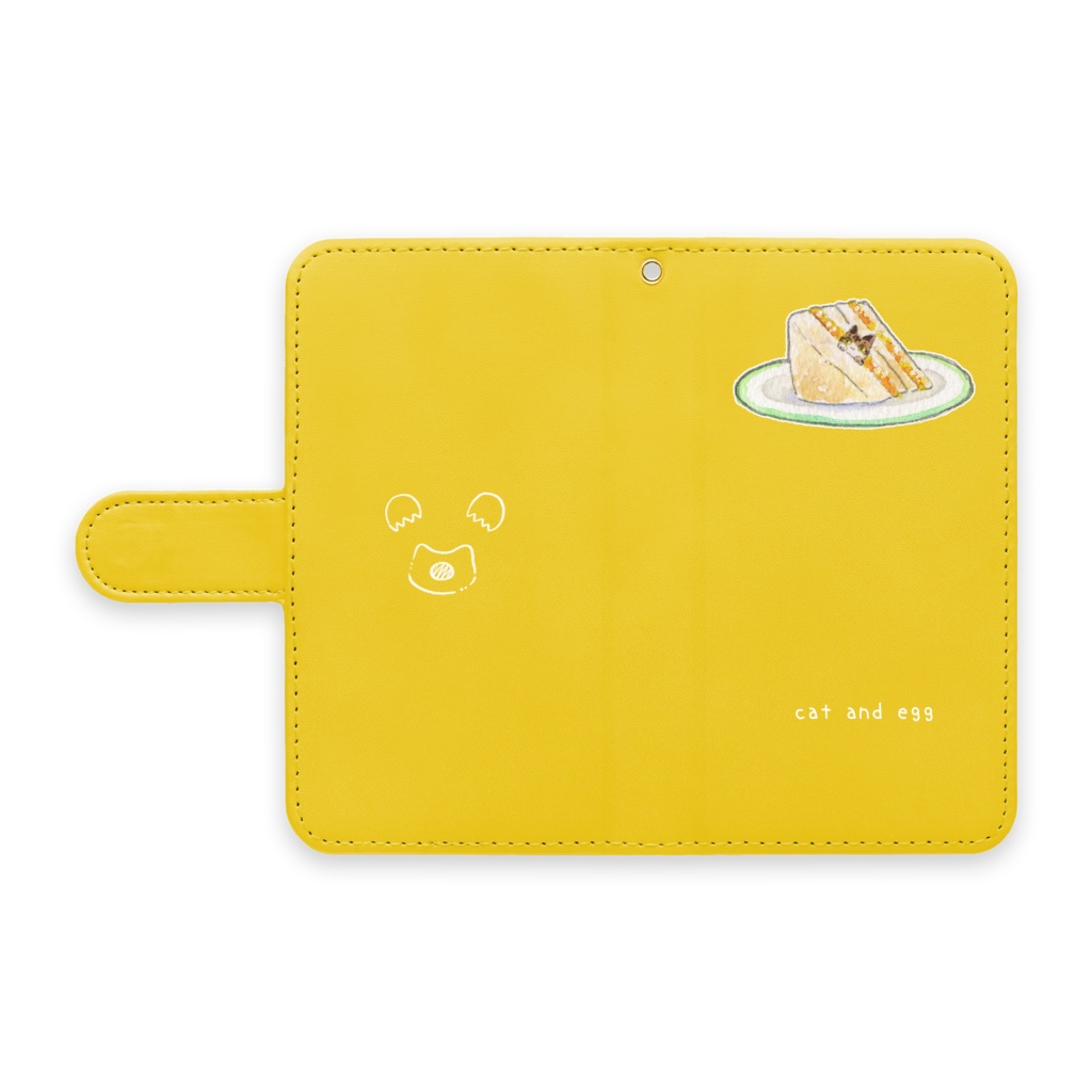 ねことたまご-たまごさんど 手帳型スマホケース
