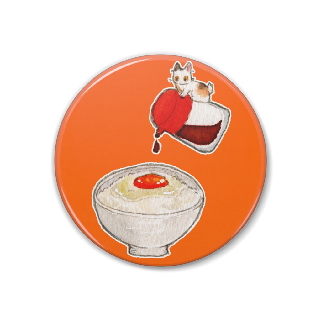 ねことたまご 缶バッジ