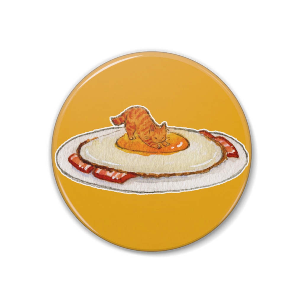 ねことたまご 缶バッジ