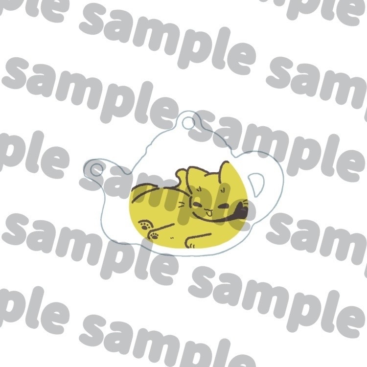 紅茶ポットにゃんこアクキー