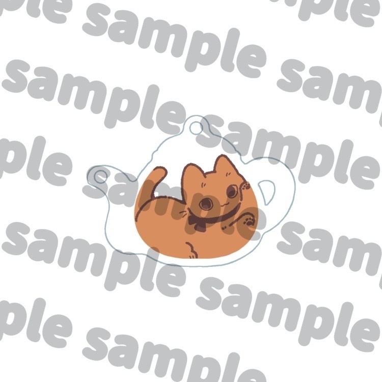 紅茶ポットにゃんこアクキー