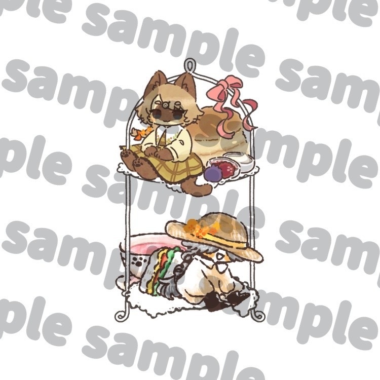 スイーツスタンド合作アクリルジオラマ