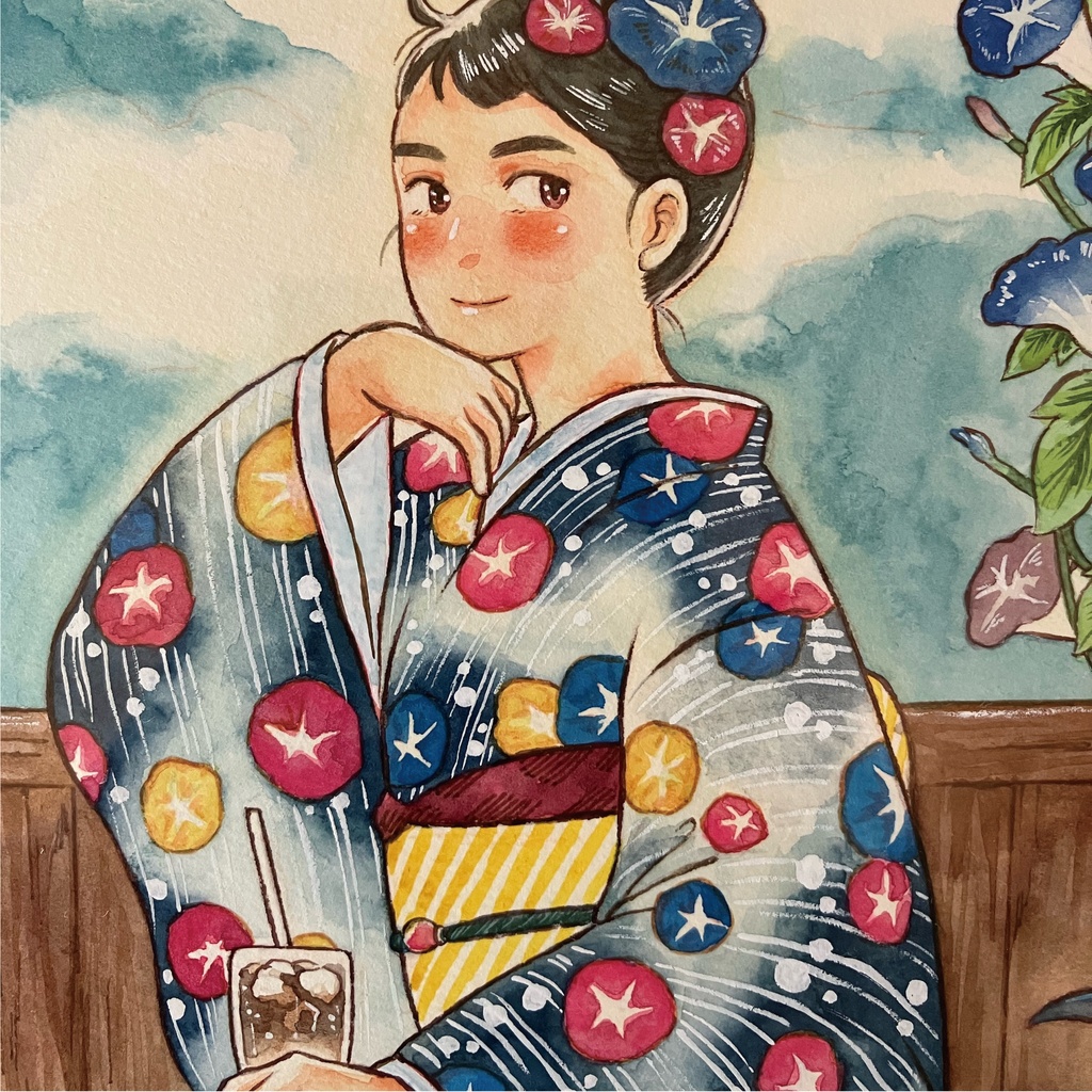 ORIGINAL PAINTING -HUDSON 四つ切サイズ-