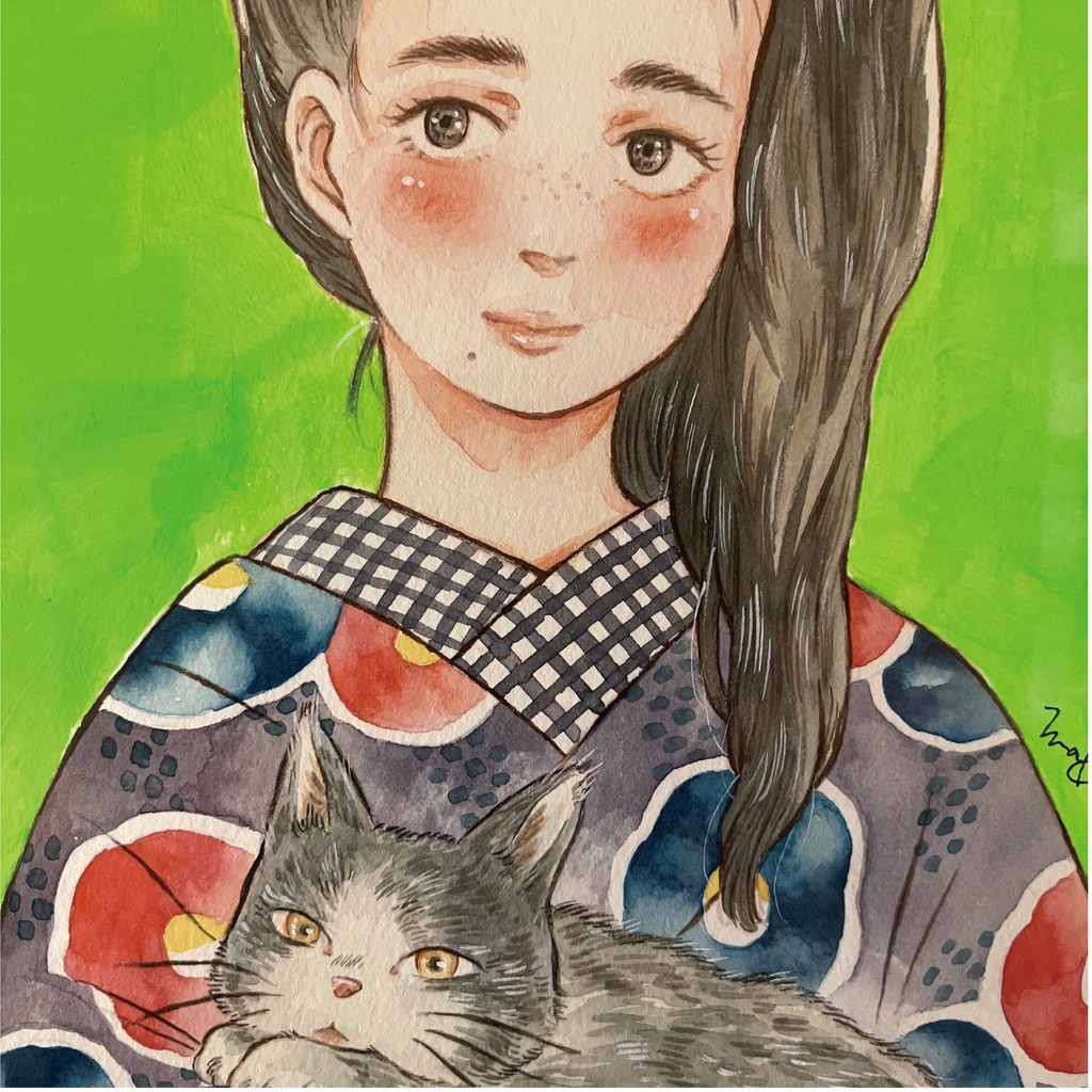 ORIGINAL PAINTING -HUDSON 八つ切サイズ-