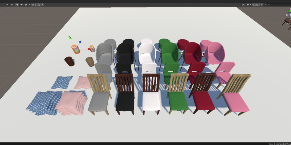 テーブルとイスが多すぎるアセット(合計51点)