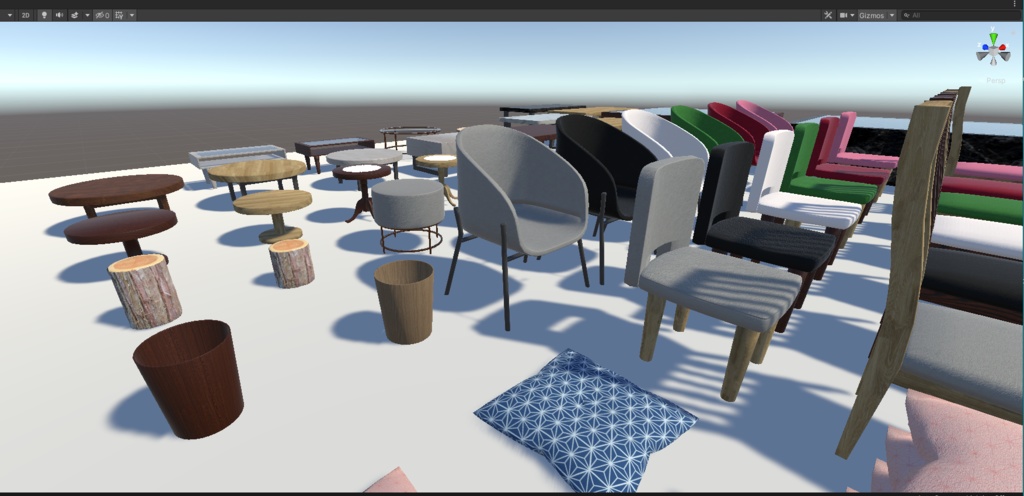 テーブルとイスが多すぎるアセット(合計51点)