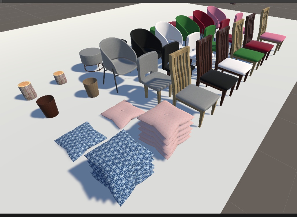 テーブルとイスが多すぎるアセット(合計51点)