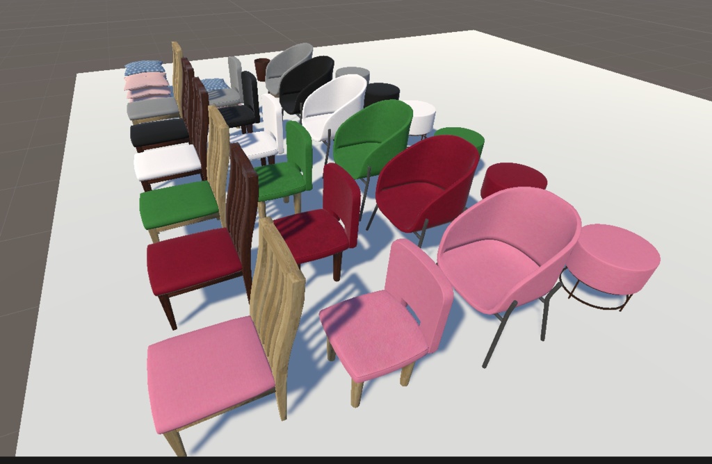 テーブルとイスが多すぎるアセット(合計51点)