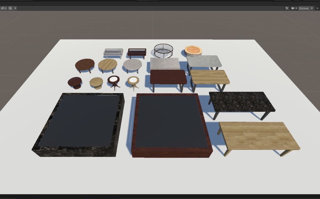 テーブルとイスが多すぎるアセット(合計51点)