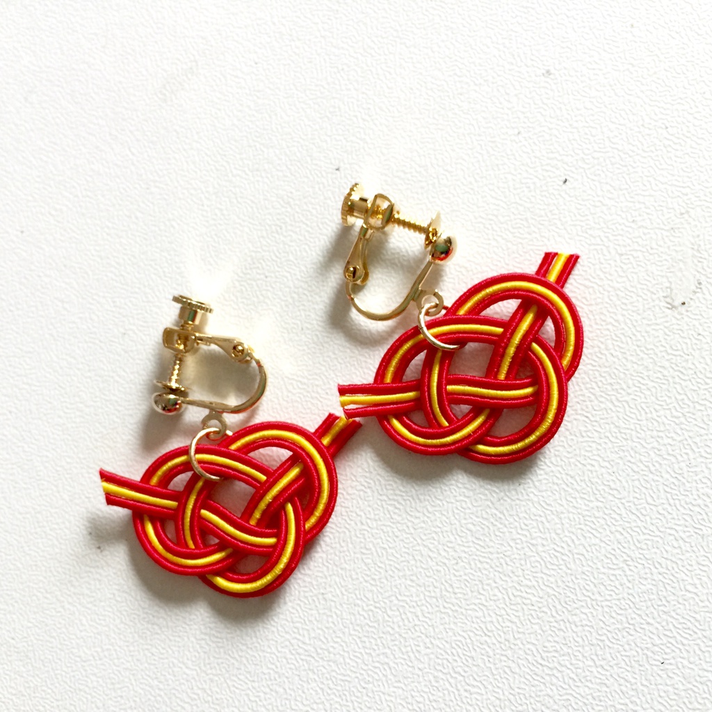 親分国旗カラー水引イヤリング