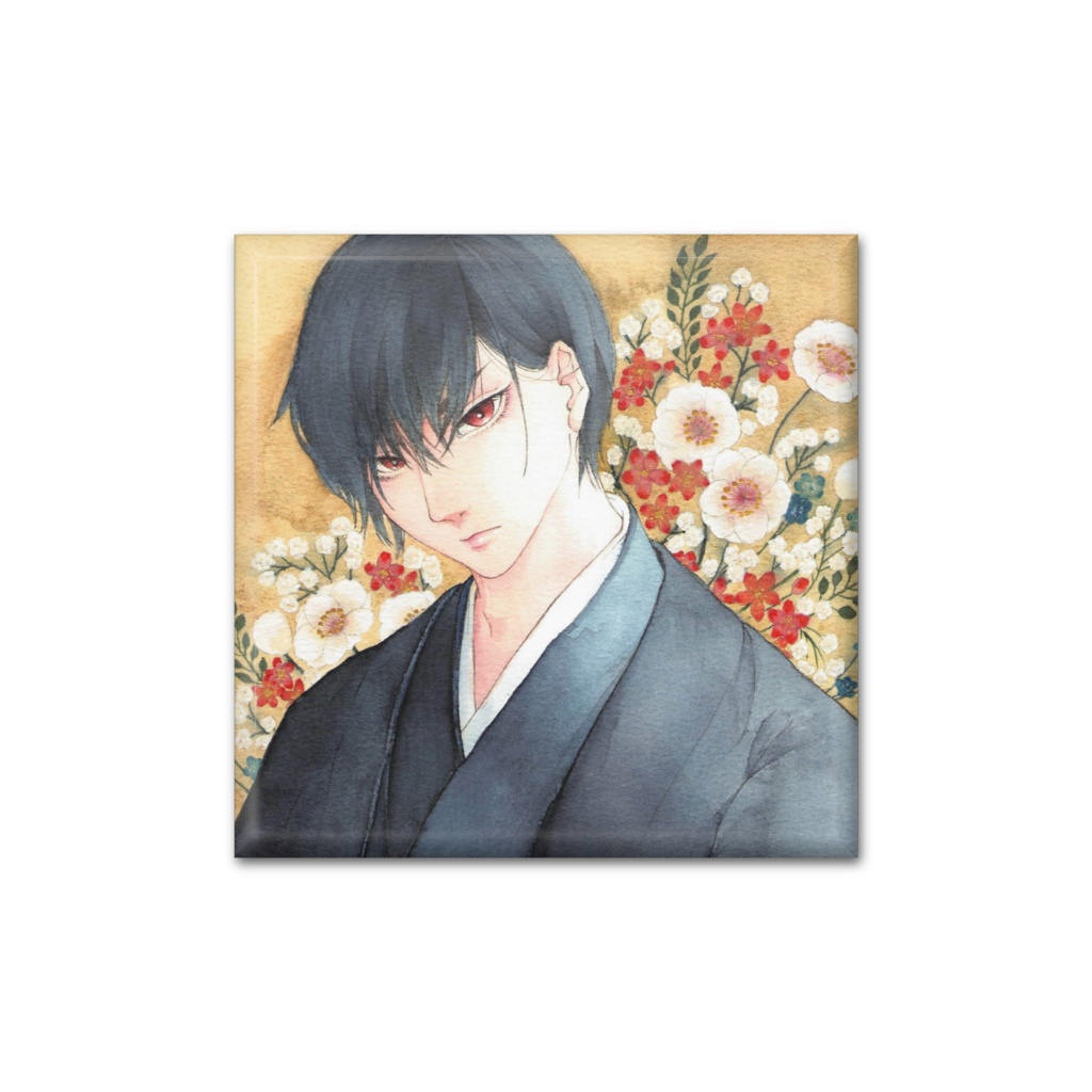 花の色の目-缶バッジ