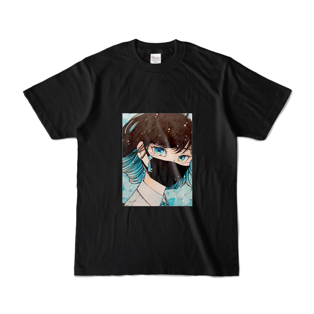 黒マスクの女の子 Tシャツ