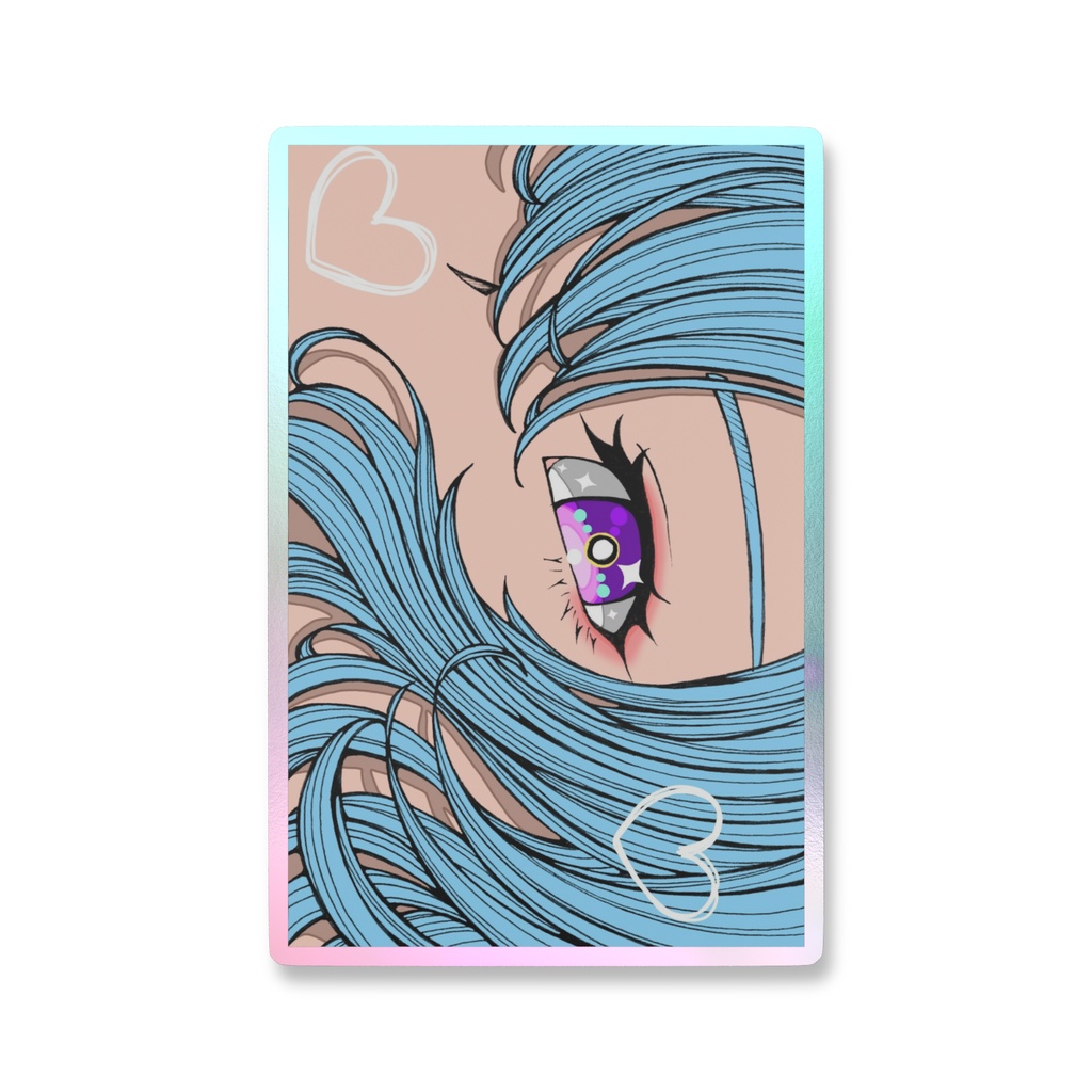 アメジストキラキラおめめちゃんオーロラスマホステッカー