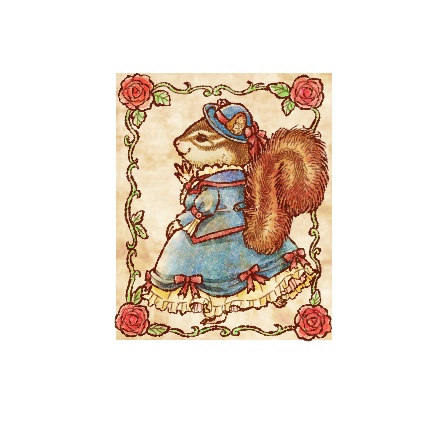 リスさんとうさぎさんの切手風フレークシール