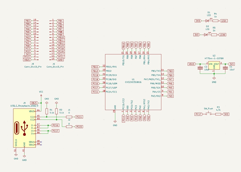 CH32X035G8U6 マイコンボード