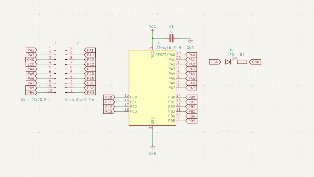 ATTINY1616 DIP化基板