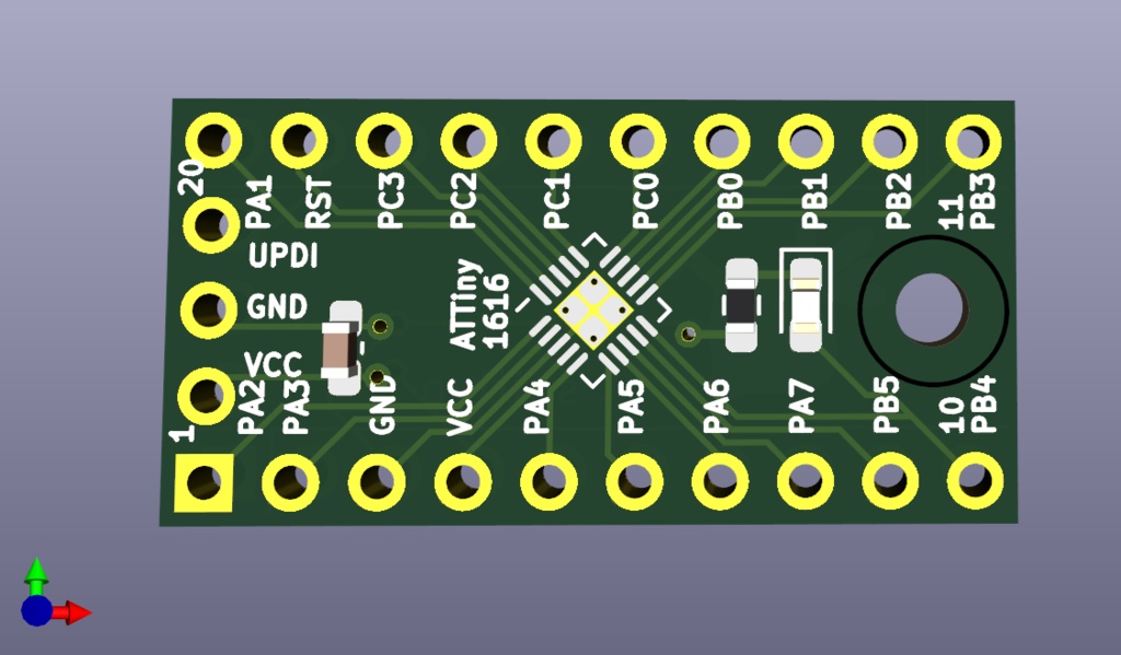 ATTINY1616 DIP化基板